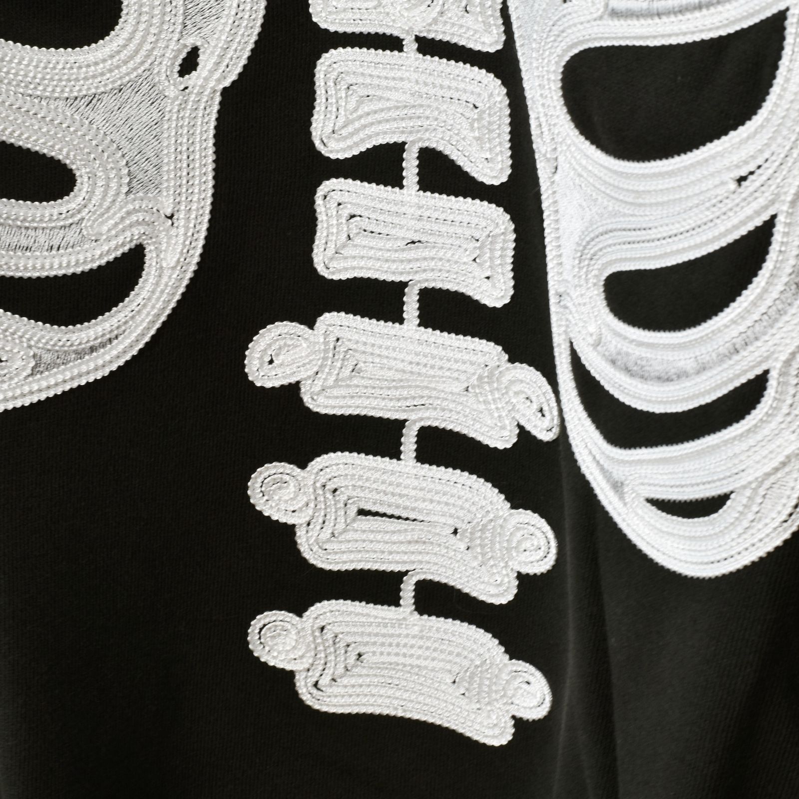 CORD EMBROIDERED CREW NECK SWEATER 'BONES (BK) / コード刺繍 クルーネック スウェット トレーナー