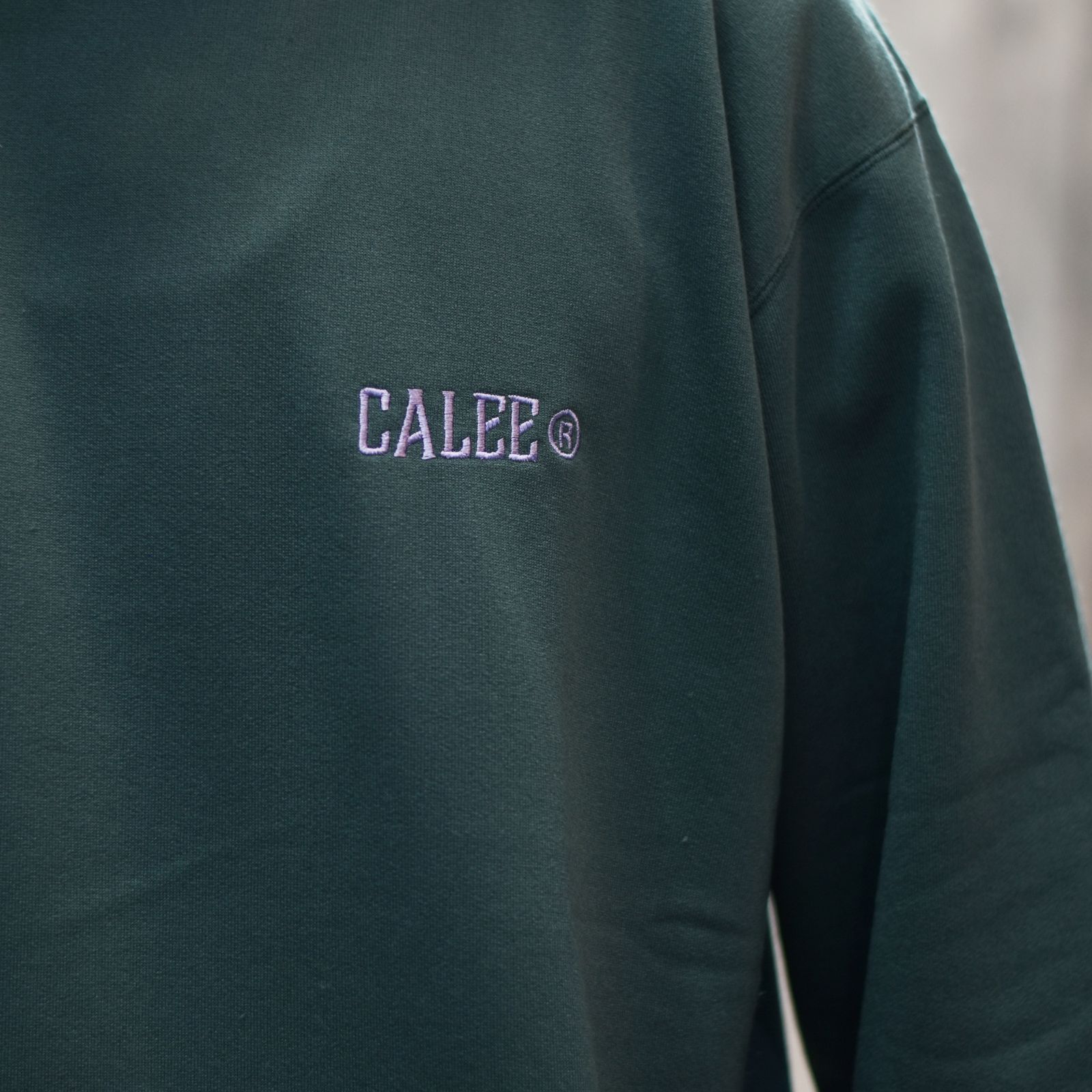 AEROKNOT® CALEE NATINAL LOGO DROP L/S TEE (CHARCOAL GREEN)｜機能素材 エアロノット ロングスリーブ Tシャツ｜CL-25AW004