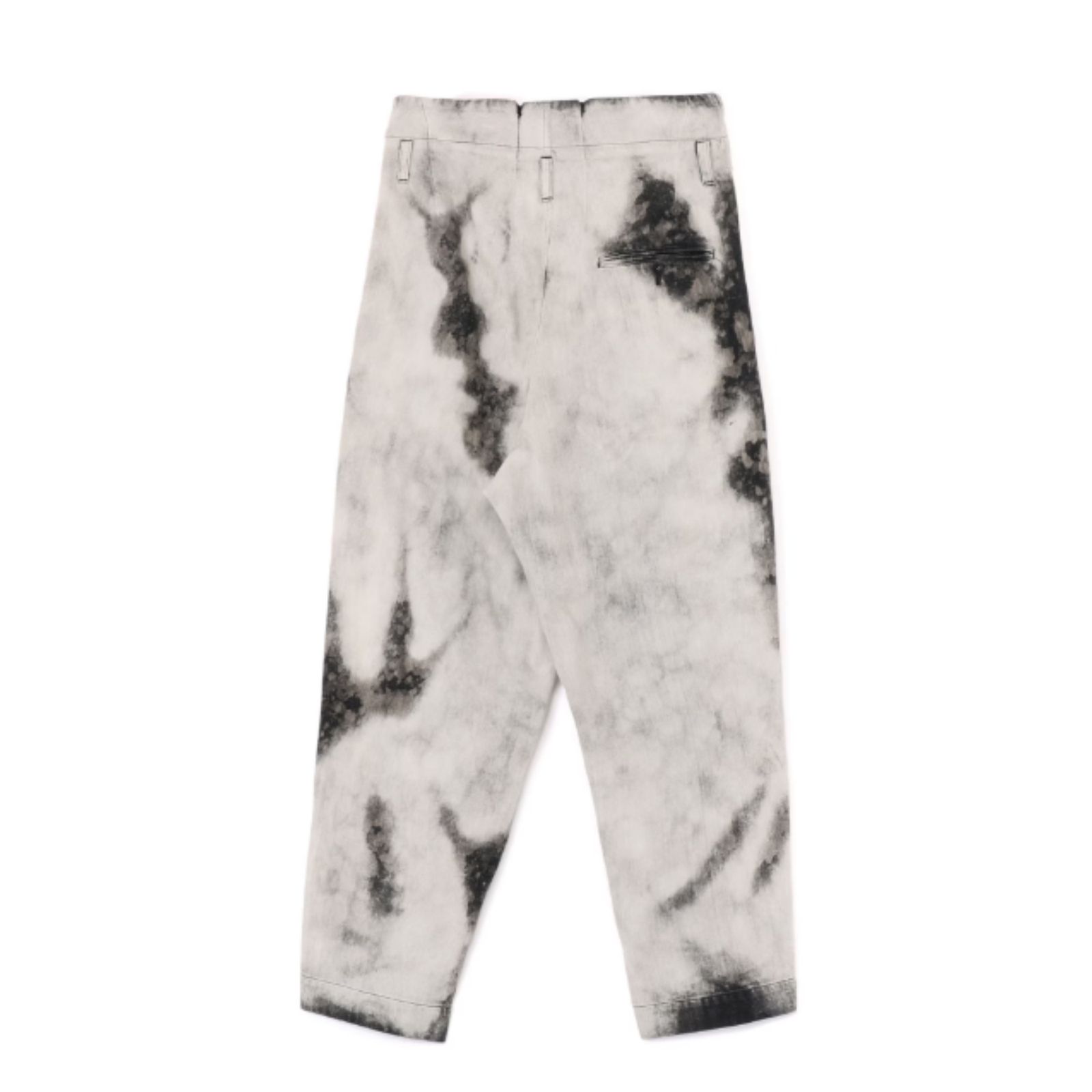 Y's 8oz DENIM BLEACHED HIGH WAIST PLEATED PANTS （BLACK）