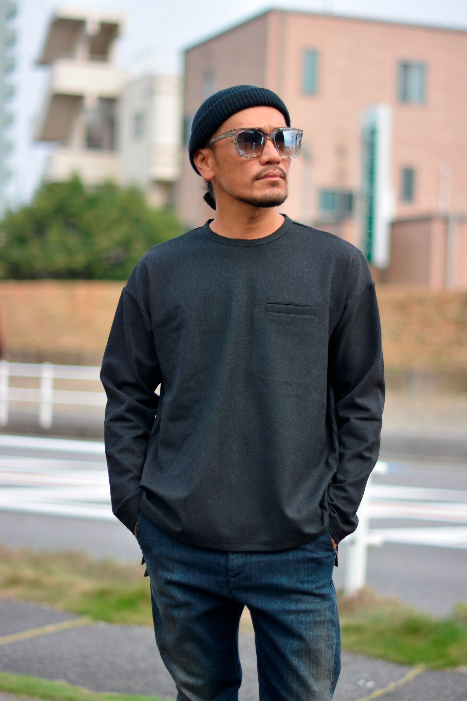 ポリエステル レーヨン ロングスリーブカットソー