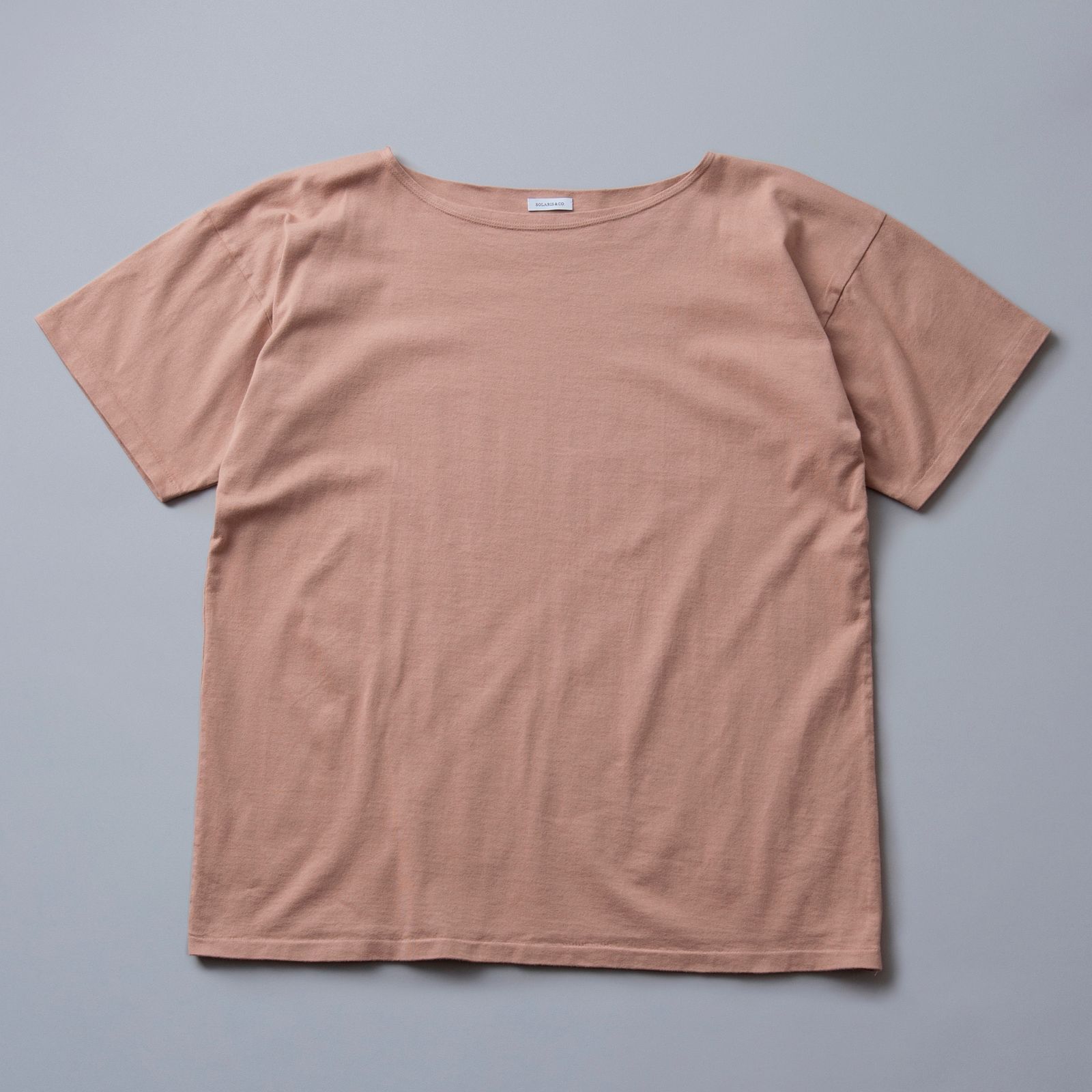 Boatneck T-shirt "SAILOR" (ASH ROSE) / ボートネック Tシャツ