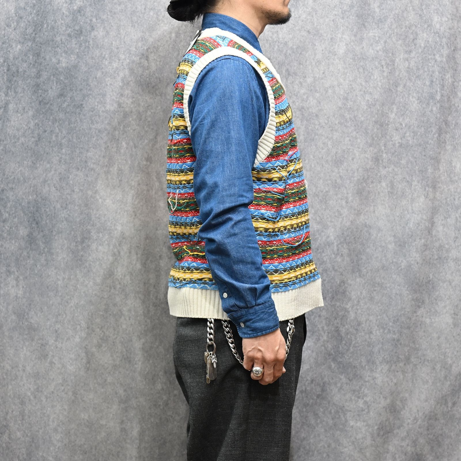 Inside-out Fair Isle Knit Vest （WPT）｜ニット ベスト｜2603-6002