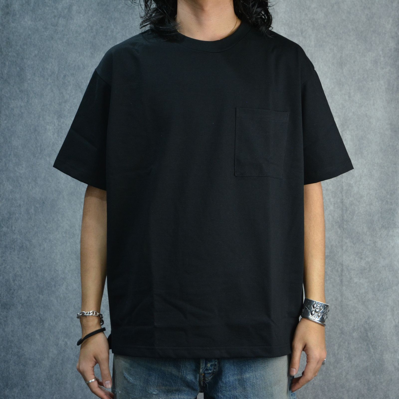 Standard Crewneck T-SH （BLK） / ポケット Tシャツ （ブラック） STC-401