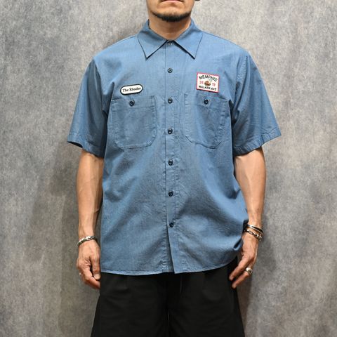 The Rhodes SL.Denim S.S Work SH （LBL） ストア 半袖シャツ （ライトブルー）｜2605-5002