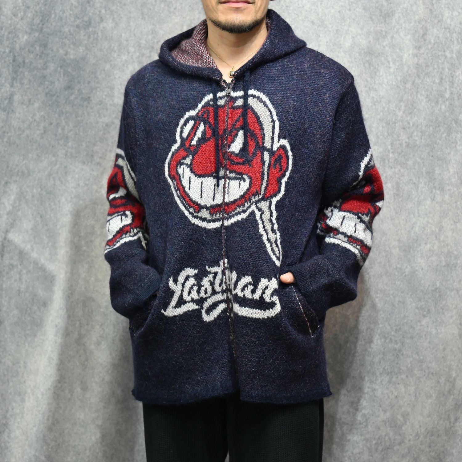 LM Mohair Parka （NAVY / ネイビー） モヘアニット パーカー｜SAN-A-016N