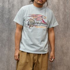 BINDER NECK EAGLE LOGO VINTAGE TEE ＜NATURALLY PAINT DESIGN＞ (Lt.BLUE) / プリントTシャツ