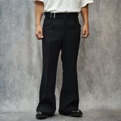 Viscose Twill Flare Trousers "BRASCO" (BLACK) / フレアパンツ
