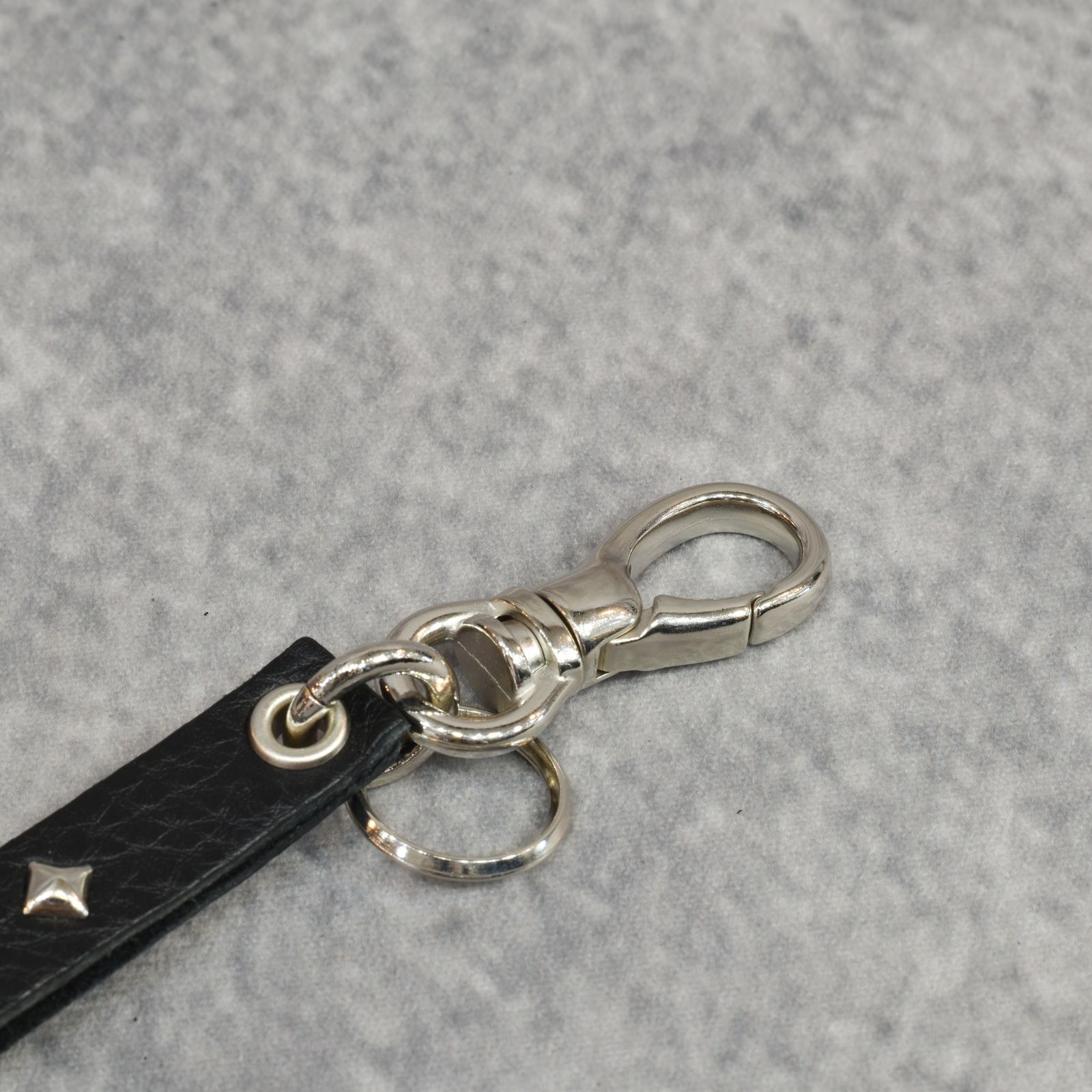 CALEE - STUDS & KNITTING LEATHER LONG KEY RING ＜TYPE B