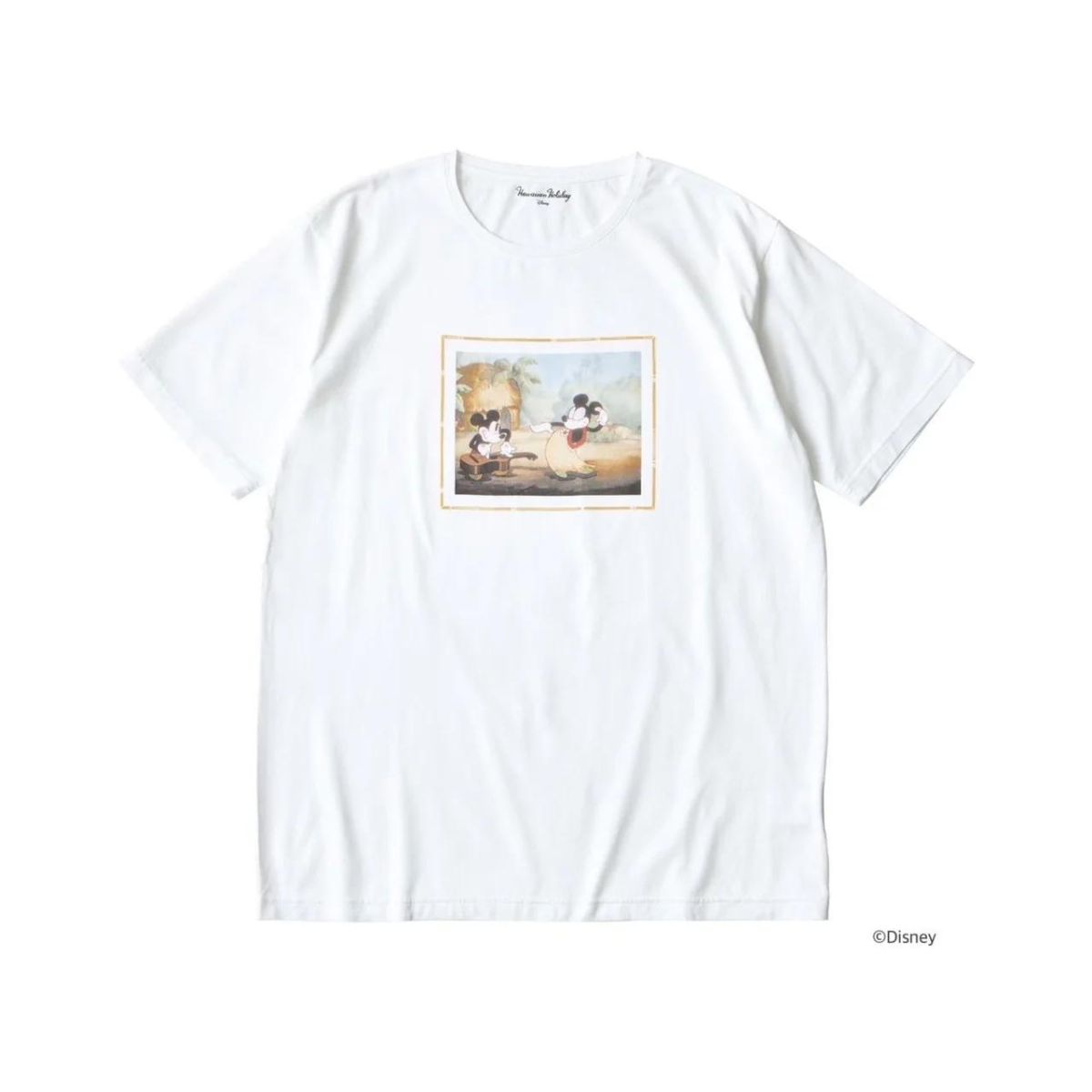 DISNEY HAWAIIAN HOLIDAY / PORTER CLASSIC HAWAI'I ALOHA COLLECTION / T-SHIRT BAMBOO (WHITE) - Tシャツ