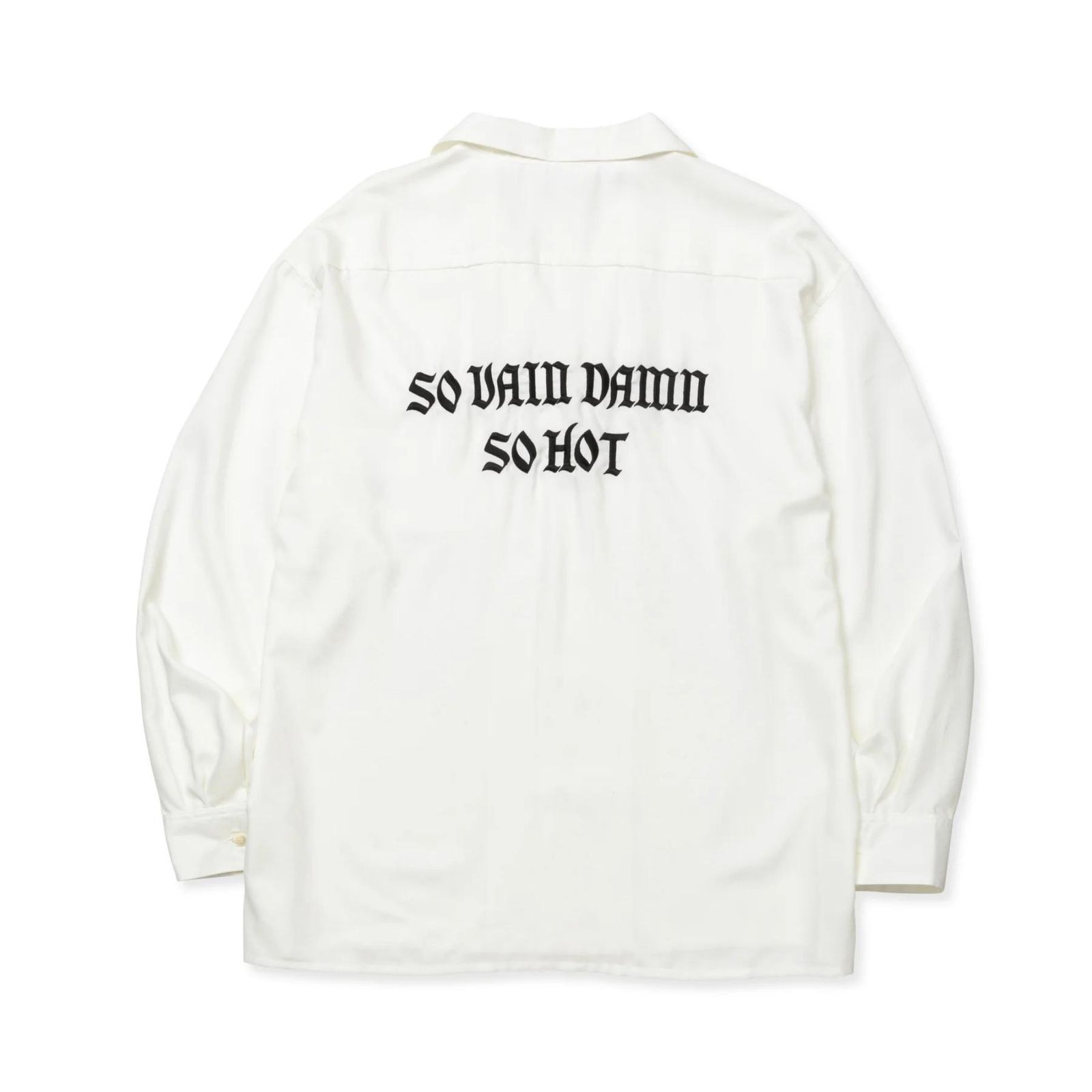 EMBROIDERY OPEN COLLAR L/S SH (WHITE) / オープンカラー 長袖シャツ
