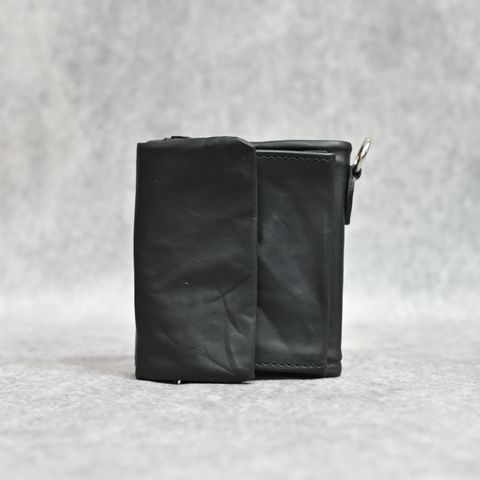 GUIDI カーフ 二つ折り スナップウォレット （BLACK / ブラック）｜345-40