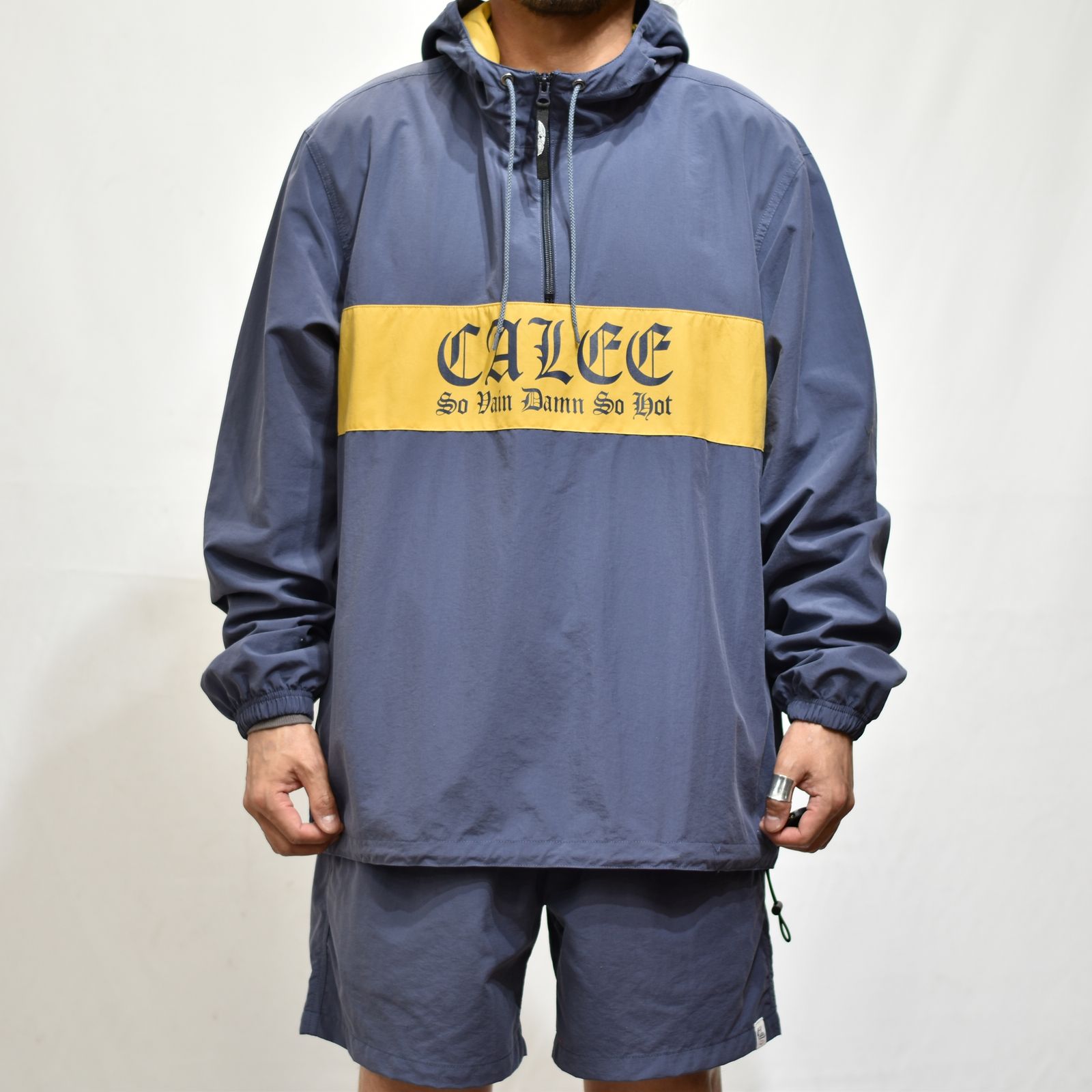 PEACH SKIN NYLON CALEE LOGO ANORAK PARKA (DARK PURPLE)