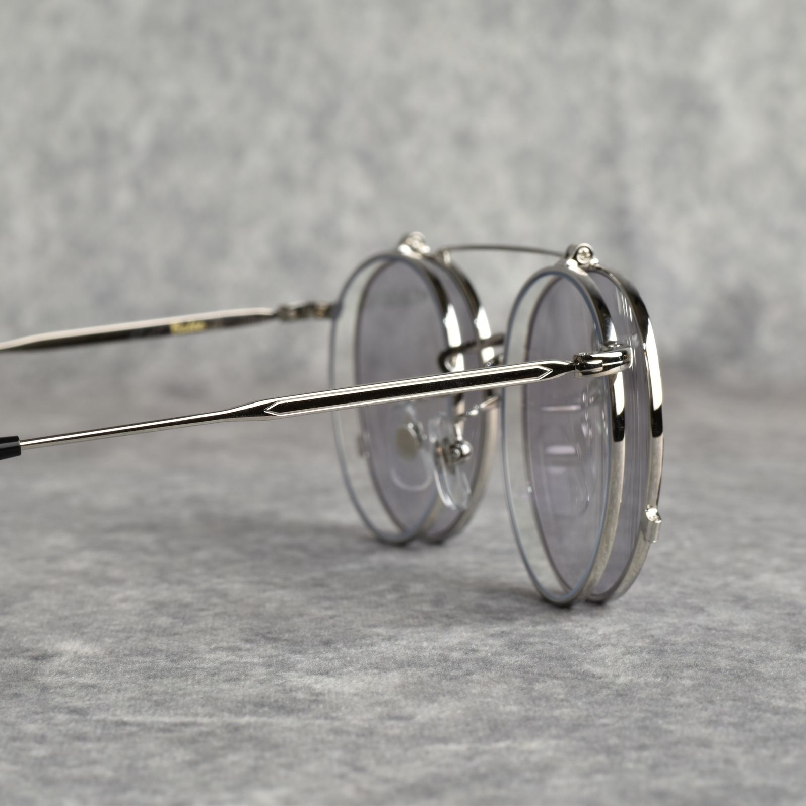 FLIP UP TYPE CIRCLE METAL GLASSES (SILVER/GRAY) / フリップアップタイプ サークルメタル サングラス