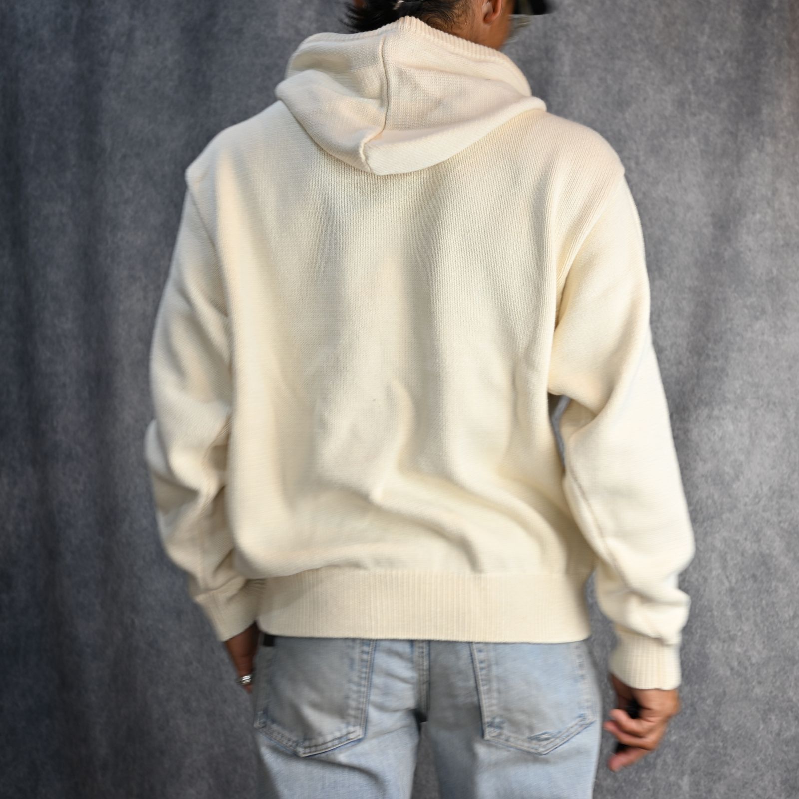Logo Knit Hoodie （WHITE） / ロゴニット フーディー （ホワイト）