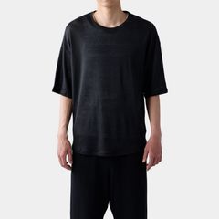 HF linen shirt SS （BLACK）｜リネン Tシャツ （ブラック）｜HF-01