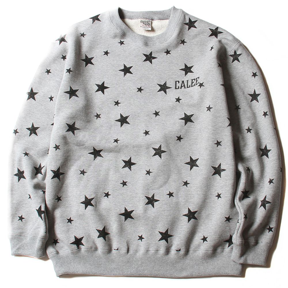 CALEE - Allover star pattern L/S sweat (Black.Pink) / 星総柄