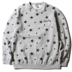 Allover star pattern L/S sweat (Gray.Black) / 星総柄 クルーネック スウェット