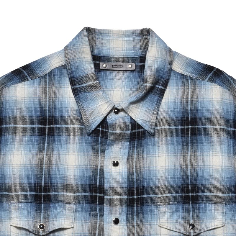 R.Flannel Ombre Western Shirt （BPT）｜ウエスタン チェックシャツ｜MDFBF10502