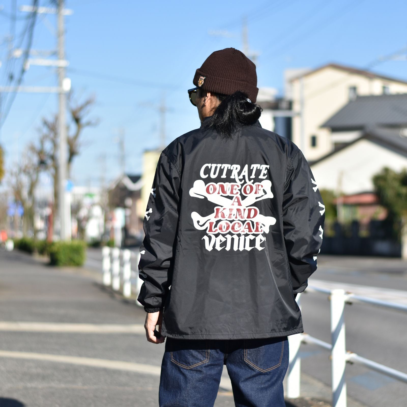 CUTRATE - ×VENICE8 COFFEE HOUSE®️ CROSS BONE NYLON COACH JACKET