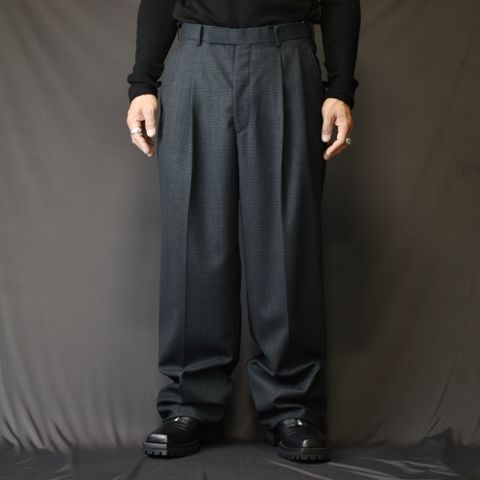Glen plaid tuck trousers