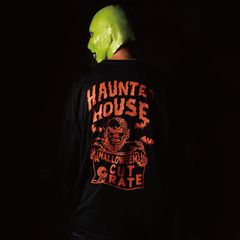 HORROR NIGHT DROP SHOULDER L/S TEE <WOLF> (BLACK) / ドロップショルダー ロンT