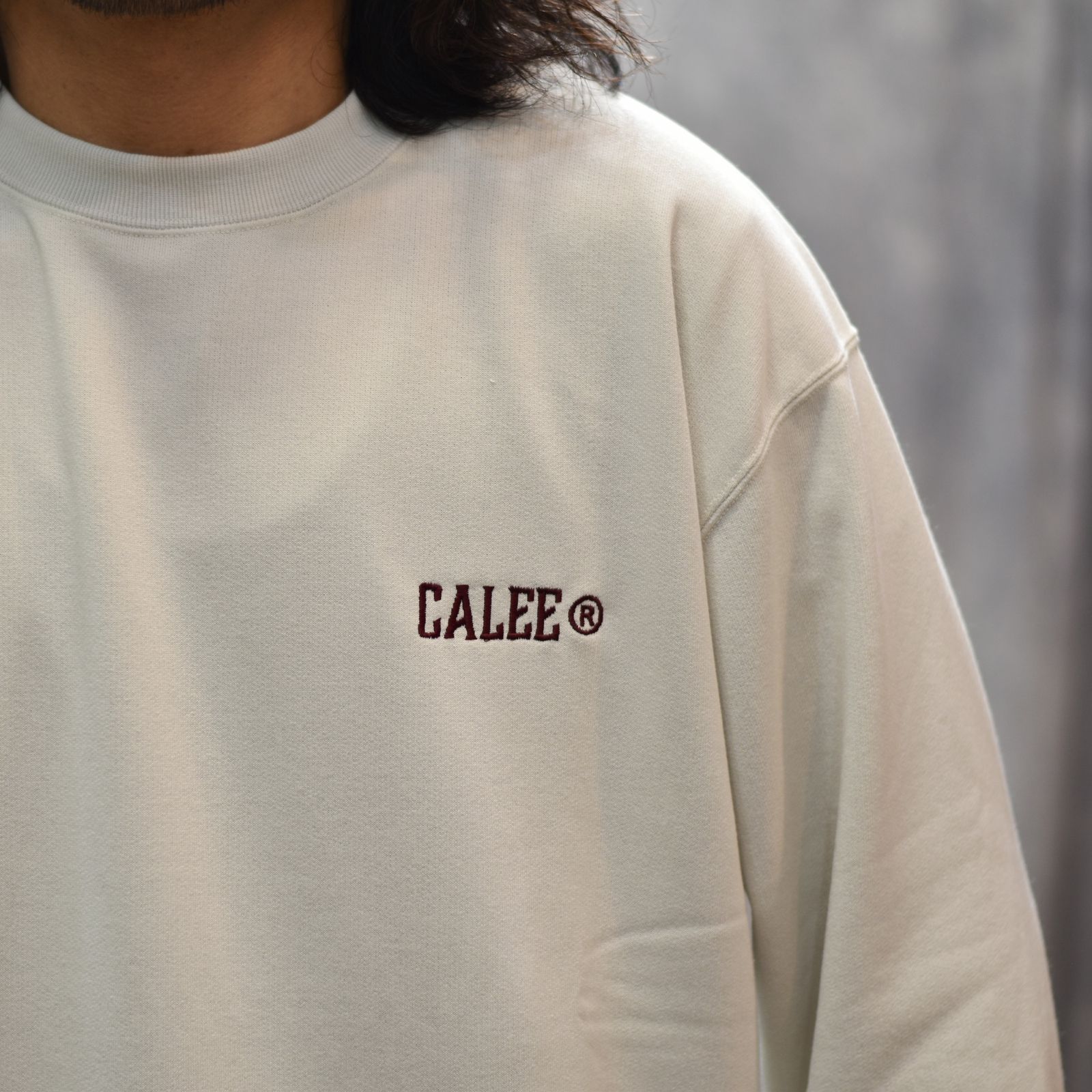 AEROKNOT® CALEE NATINAL LOGO DROP L/S TEE (GRAY)｜機能素材 エアロノット ロングスリーブ Tシャツ｜CL-25AW004