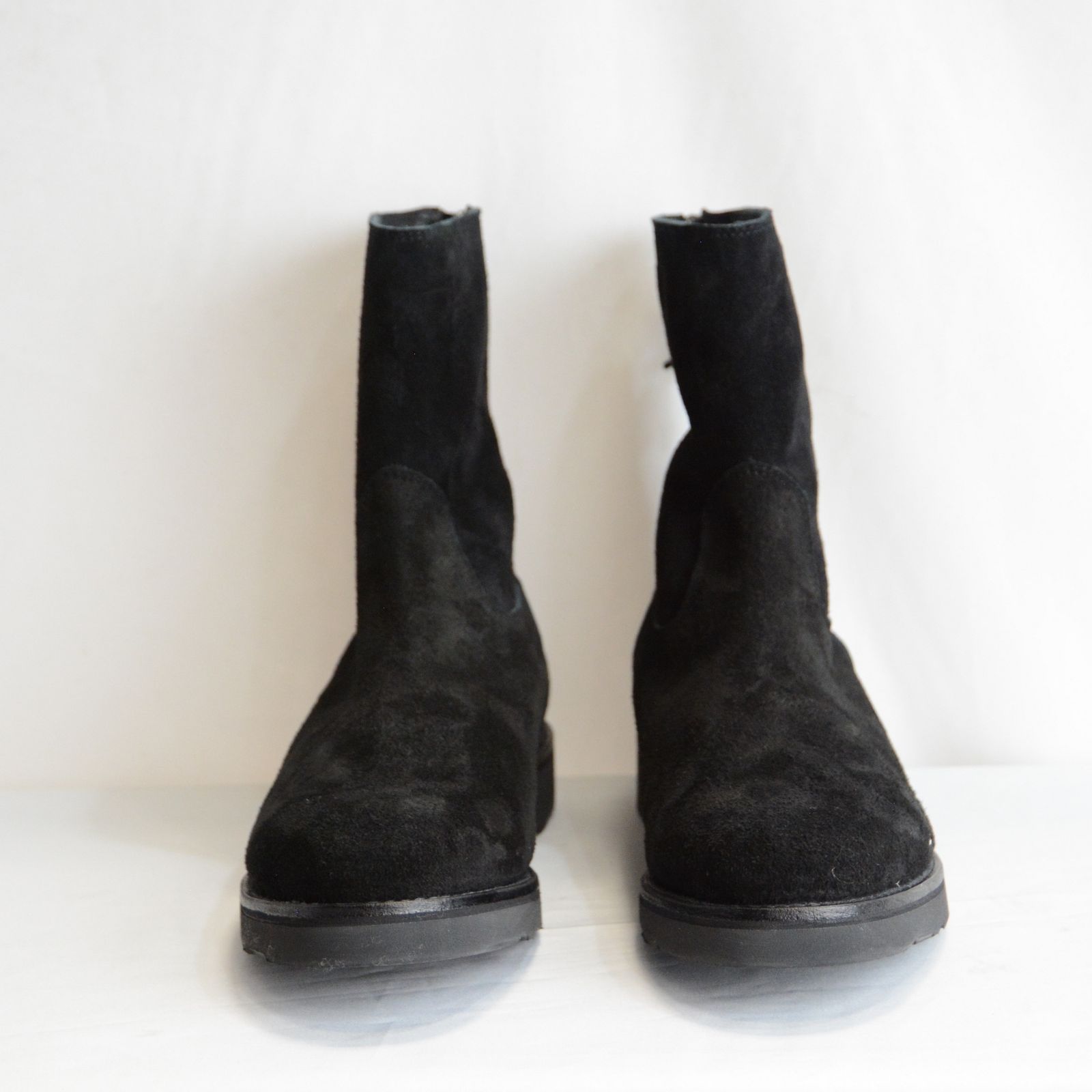 MINEDENIM - Suede Leather Back Zip Boots （BLACK） / スエード ...