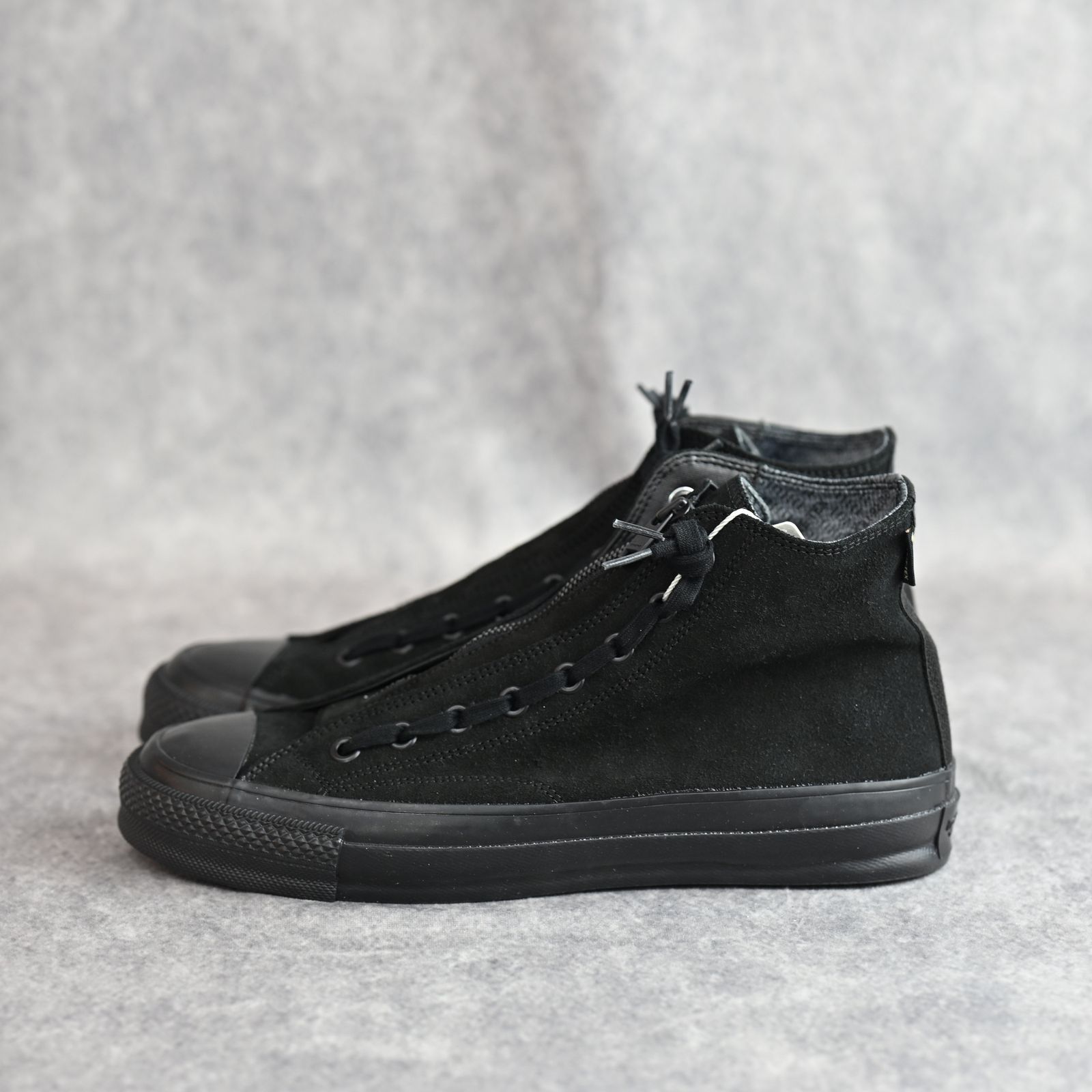 MINEDENIM × nonnative DWELLER TRAINER HI COW LEATHER WITH GORE-TEX by SPINGLE （BLACK × BLACK） / NNT-SN01