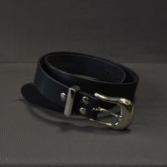 LEATHER PLANE BELT (Black) / プレーン レザーベルト