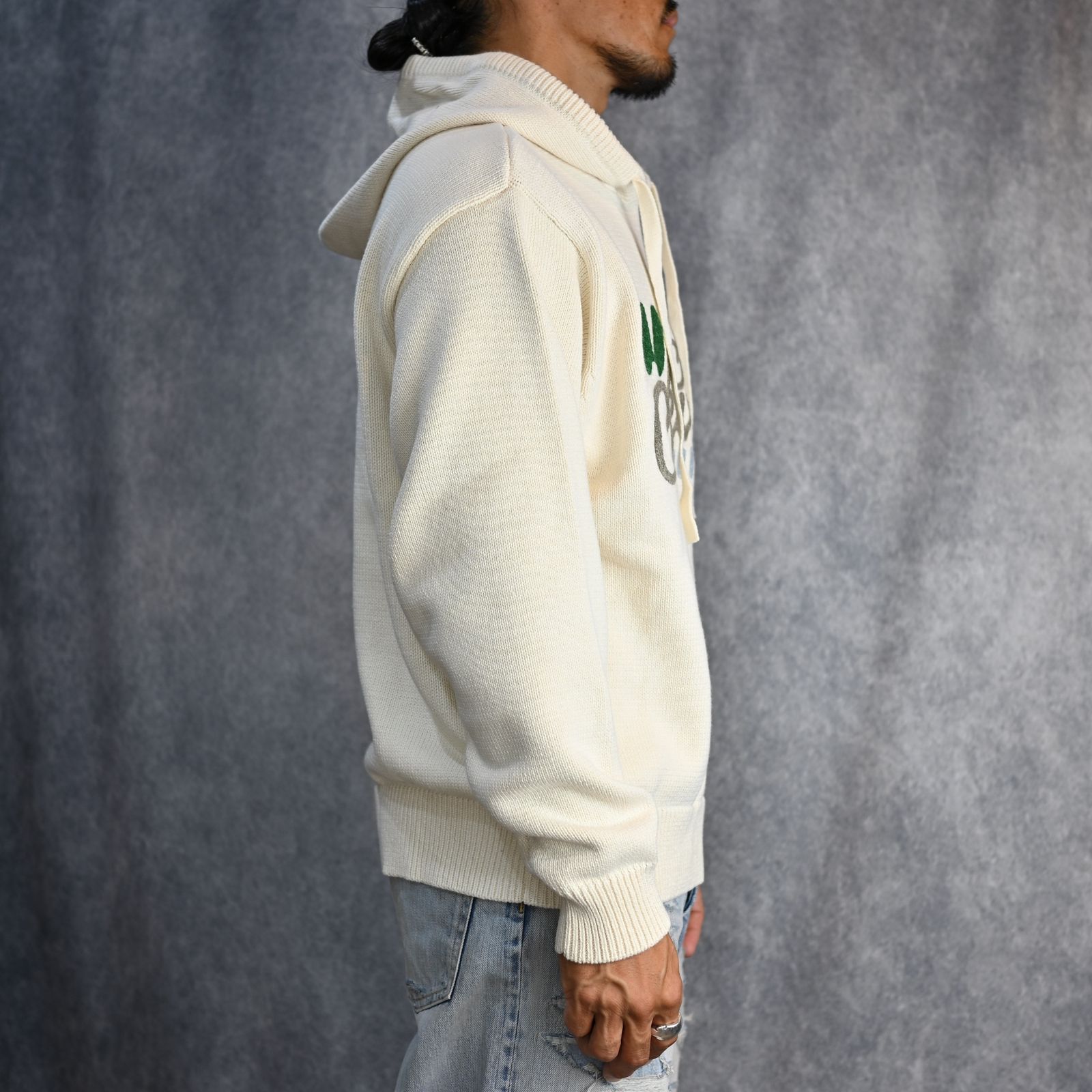 Logo Knit Hoodie （WHITE） / ロゴニット フーディー （ホワイト）