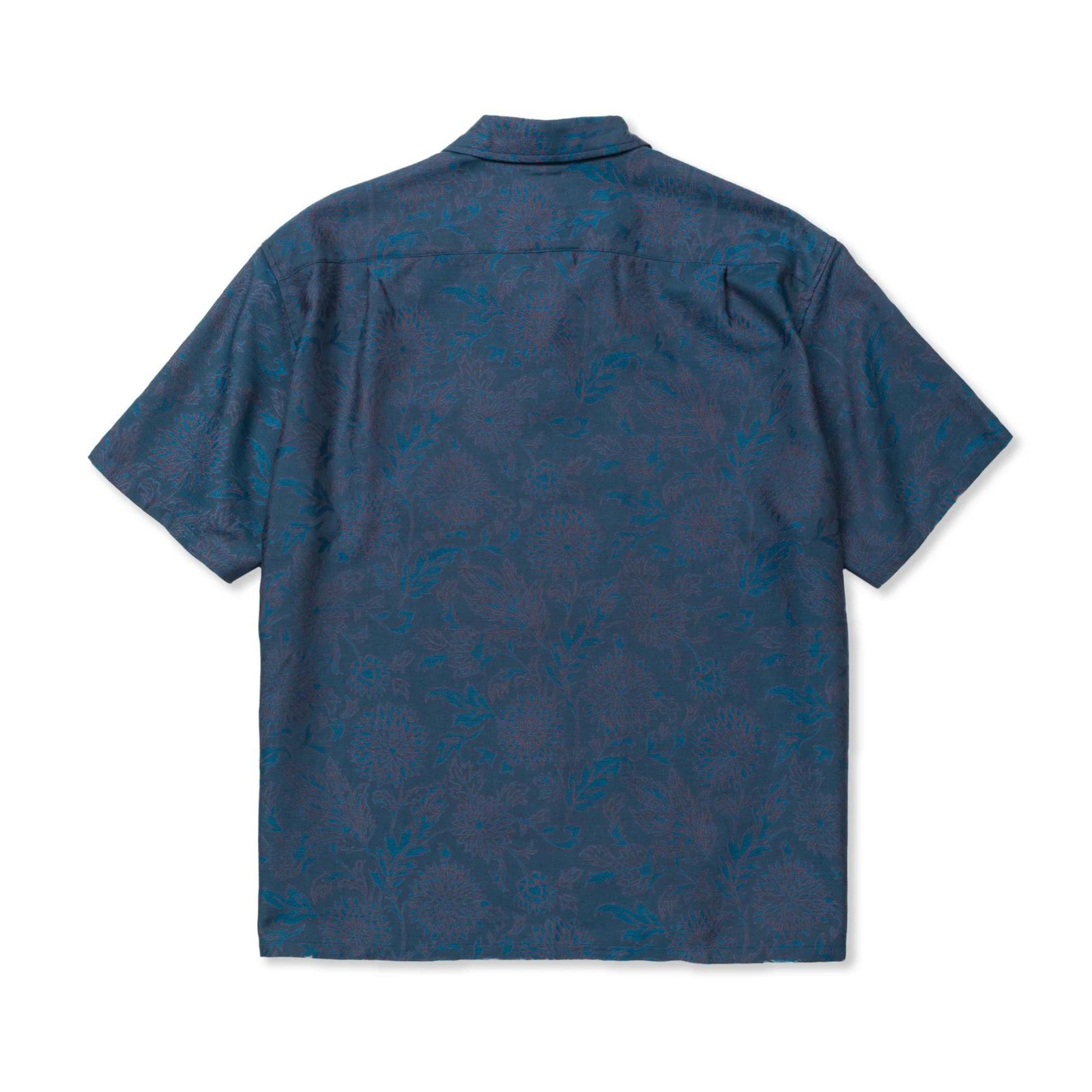FLOWER JACQUARD SH (NAVY BLUE) / フラワー柄 ジャガード 半袖シャツ