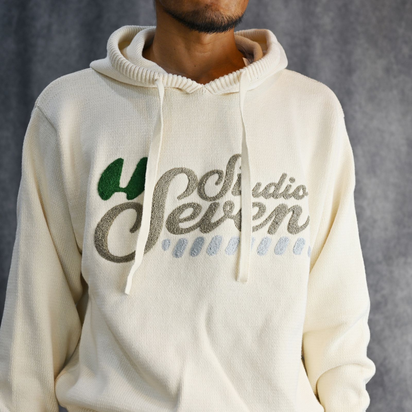 Logo Knit Hoodie （WHITE） / ロゴニット フーディー （ホワイト）