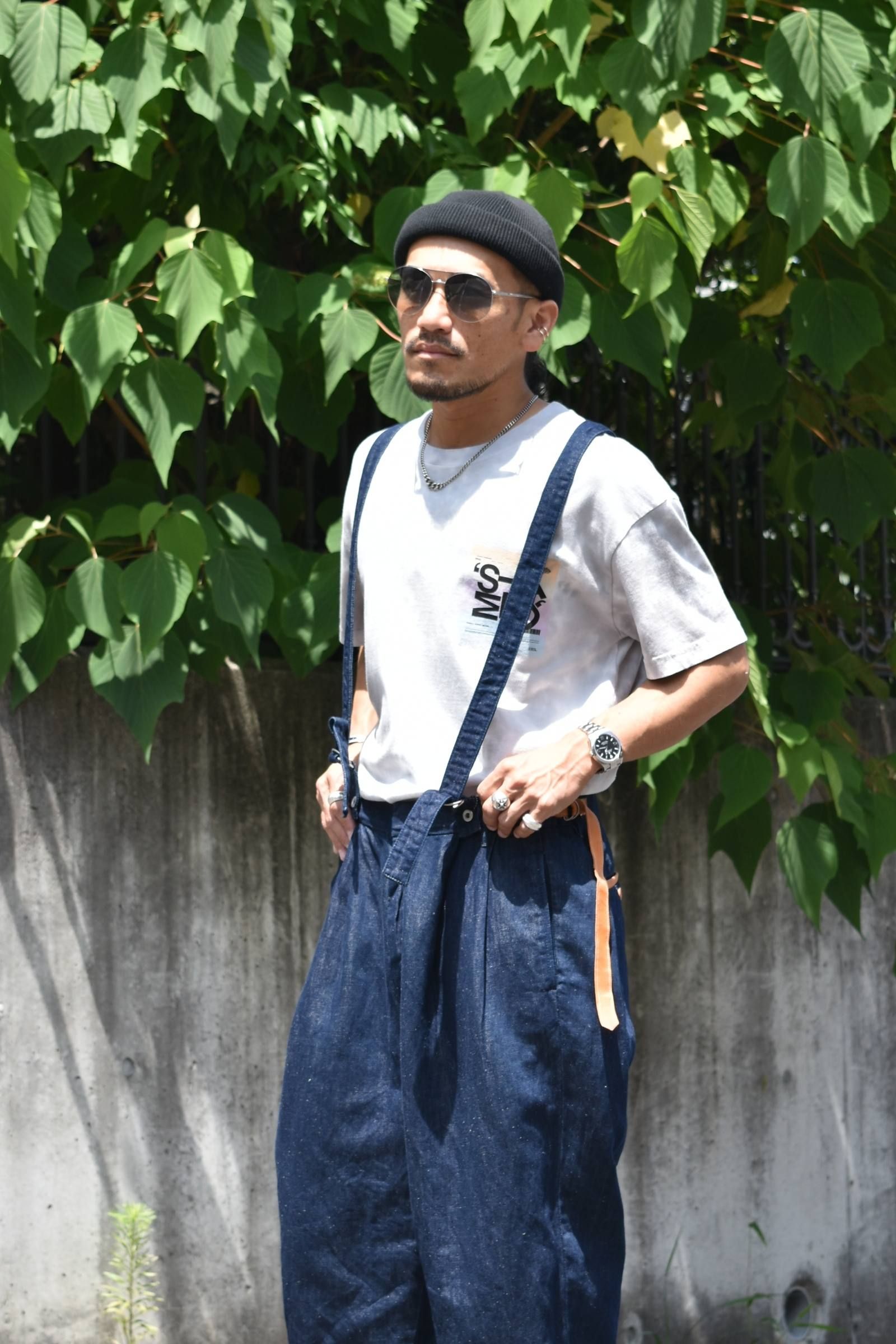 美品 良デザイン Nigel Cabourn サスペンダーデザインパンツ 良質