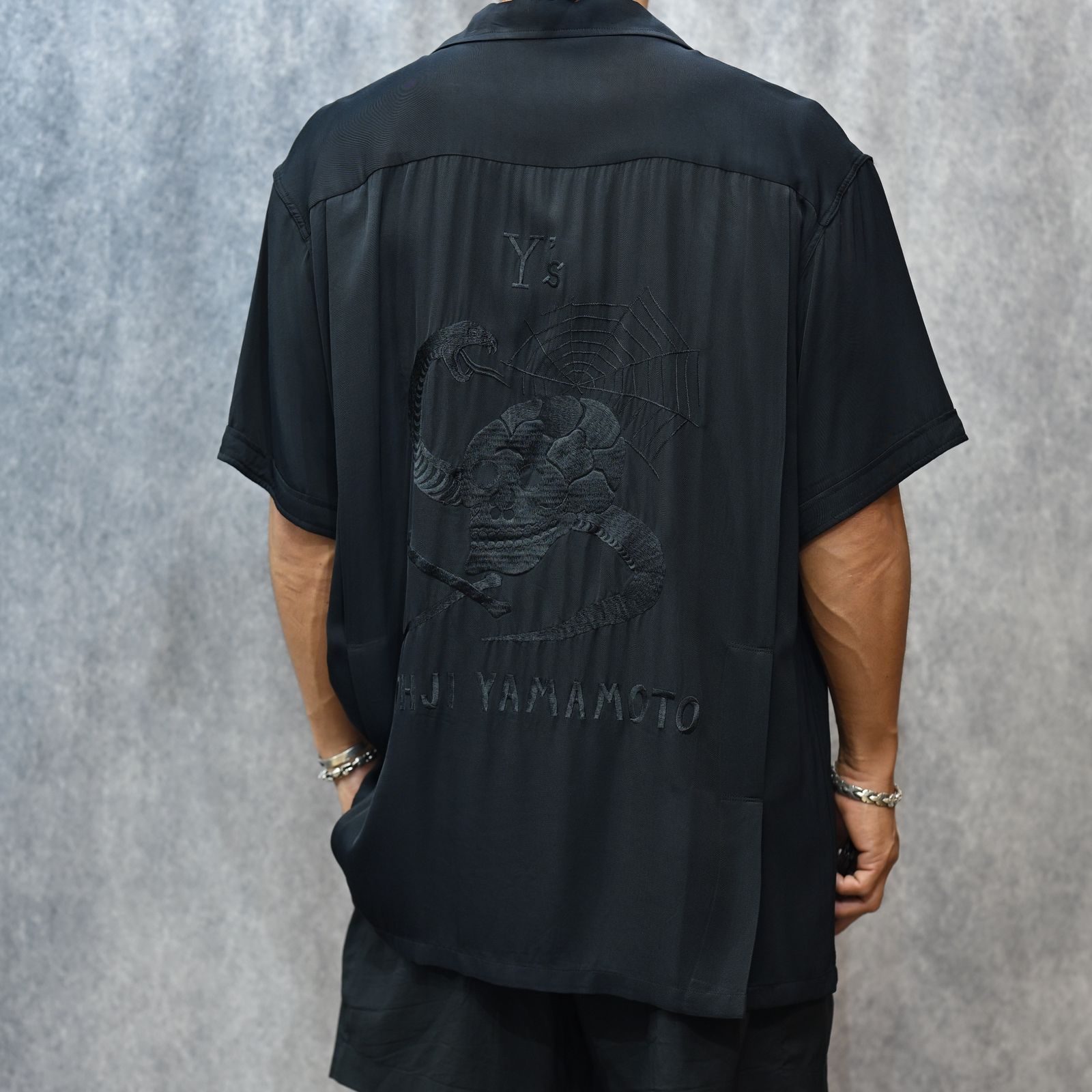 SUKASHIRT （BLACK） /  半袖シャツ スカシャツ （ブラック） YM-B55-215-1