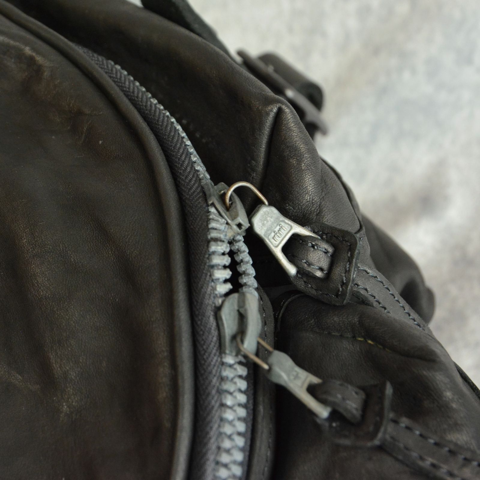 ジャパン ダブルショルダー フルタンニン製品染め 3ピンベルト ウエストバッグ （BLACK） 92-12