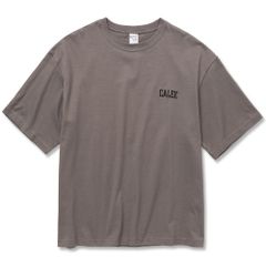DROP SHOULDER LOGO EMBROIDERY T‐SHIRT (CHARCOAL)