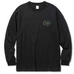DROP SHOULDER CALEE LOGO EMBROIDERY L/S T‐SHIRT (BLACK) / ドロップショルダー ロゴ刺繍 ロングスリーブ Tシャツ