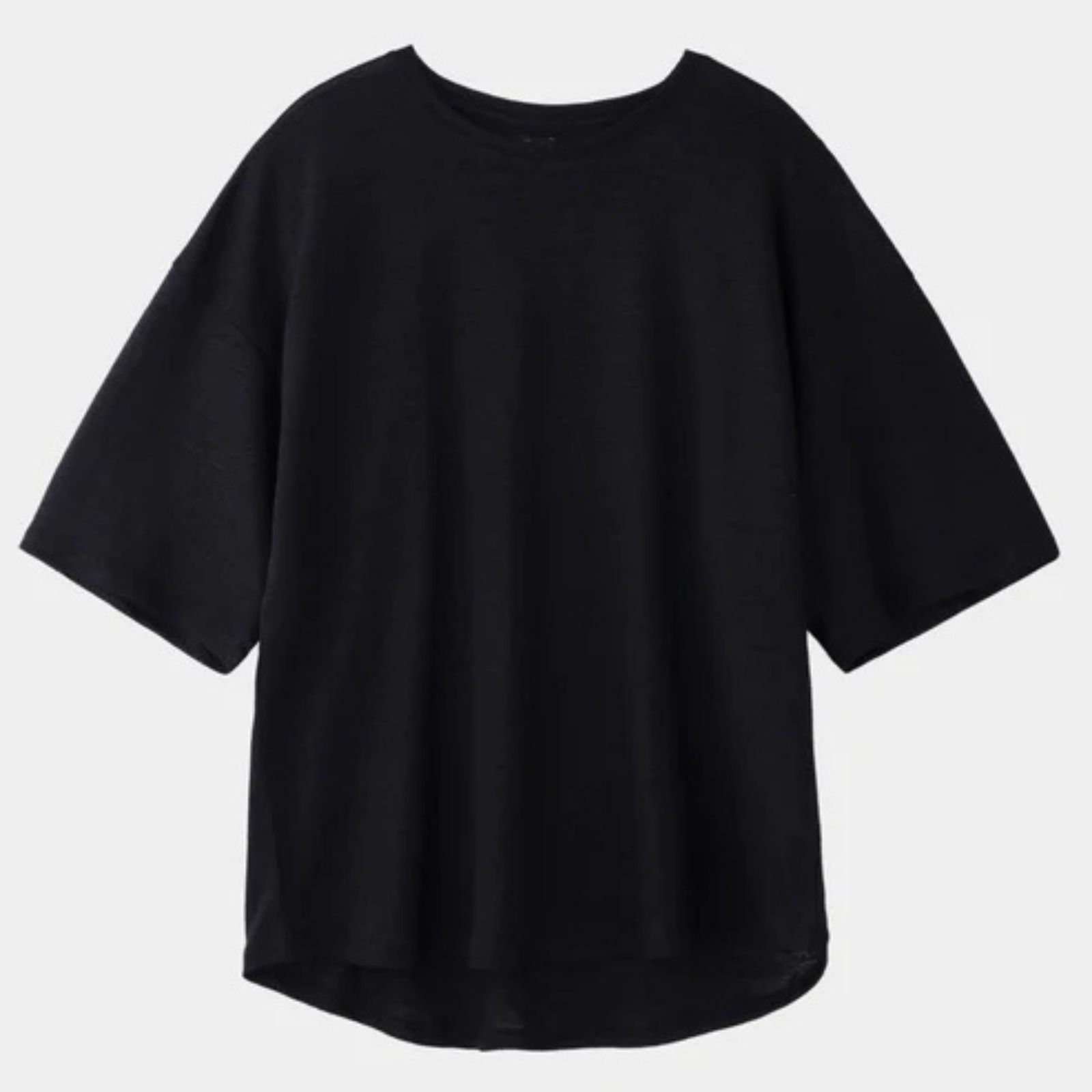 HF linen shirt SS （BLACK）｜リネン Tシャツ （ブラック）｜HF-01