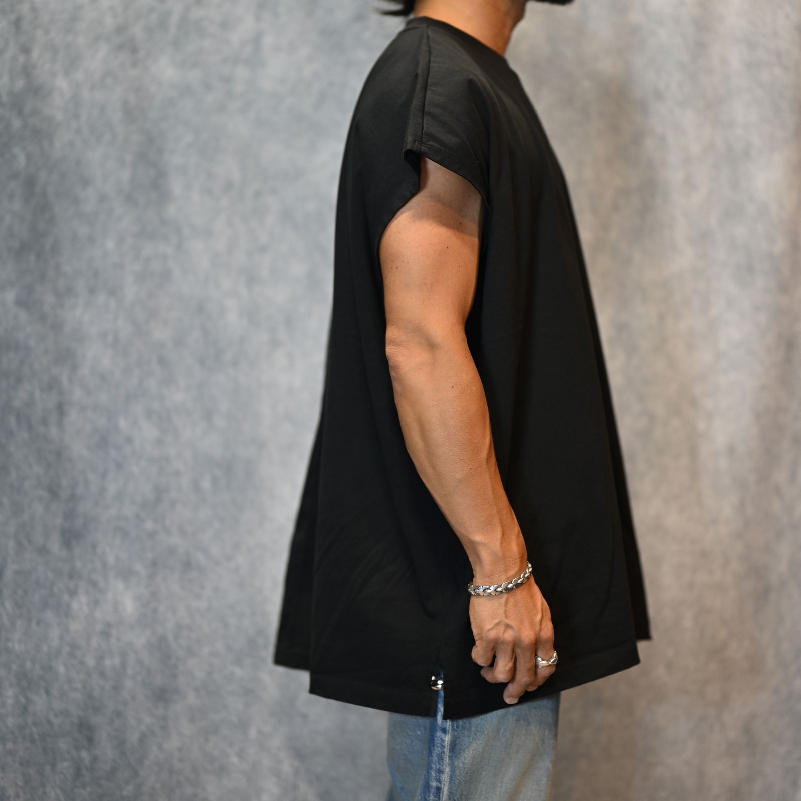 minedenim Big Nosleeve T ブラック 24ss MINEDENIM - Big Nosleeve T-SH Black | River