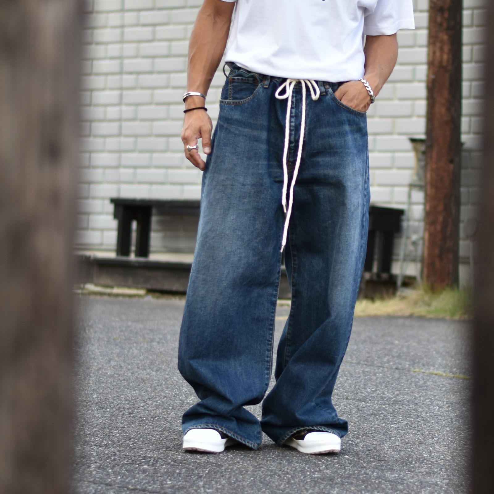 ライトニングボルト 登坂広臣着用 Denim Drawstring E.Wide 5pocket