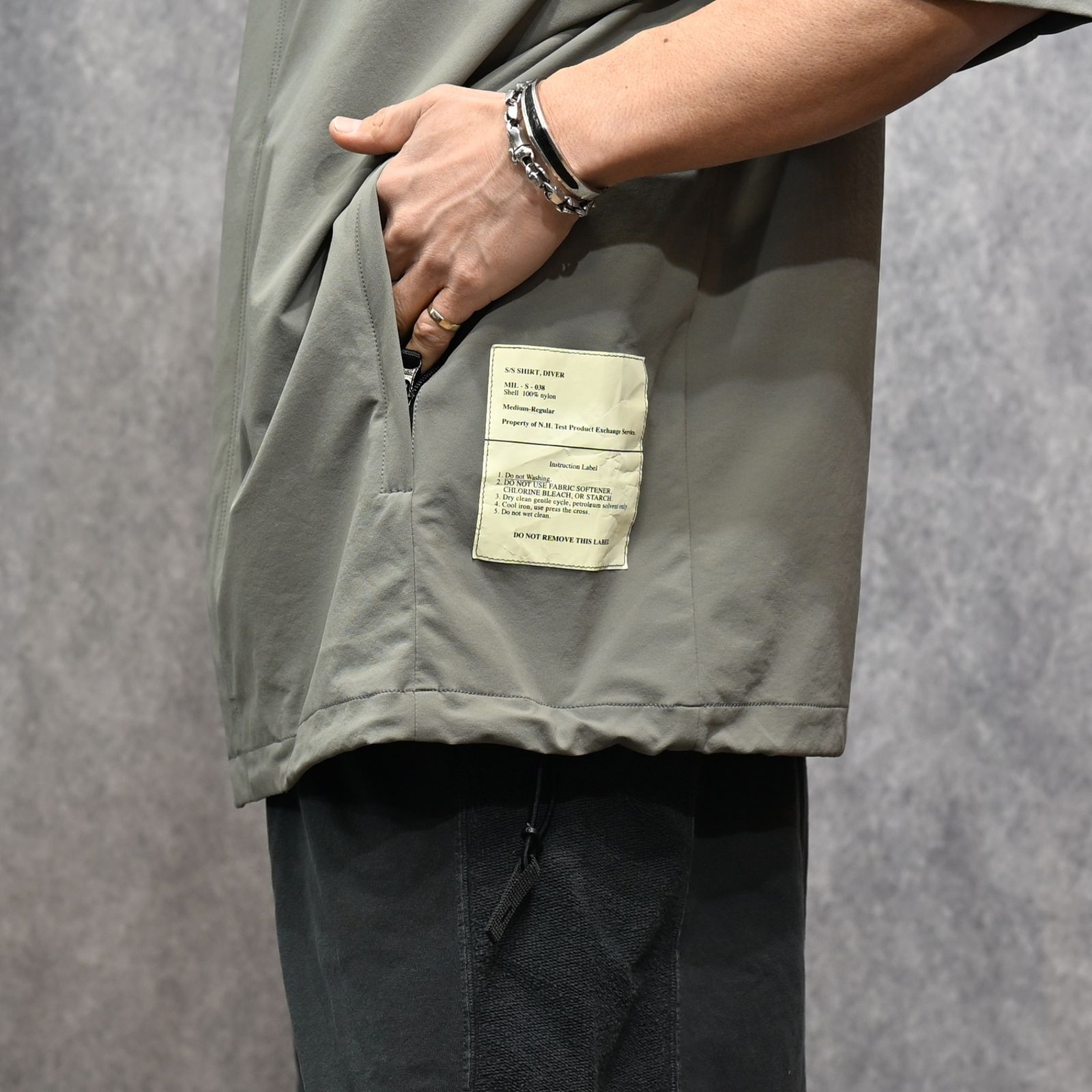 DRAWSTRING SHIRT （GRAY / グレー）｜半袖 シャツ｜9261-SH51-004
