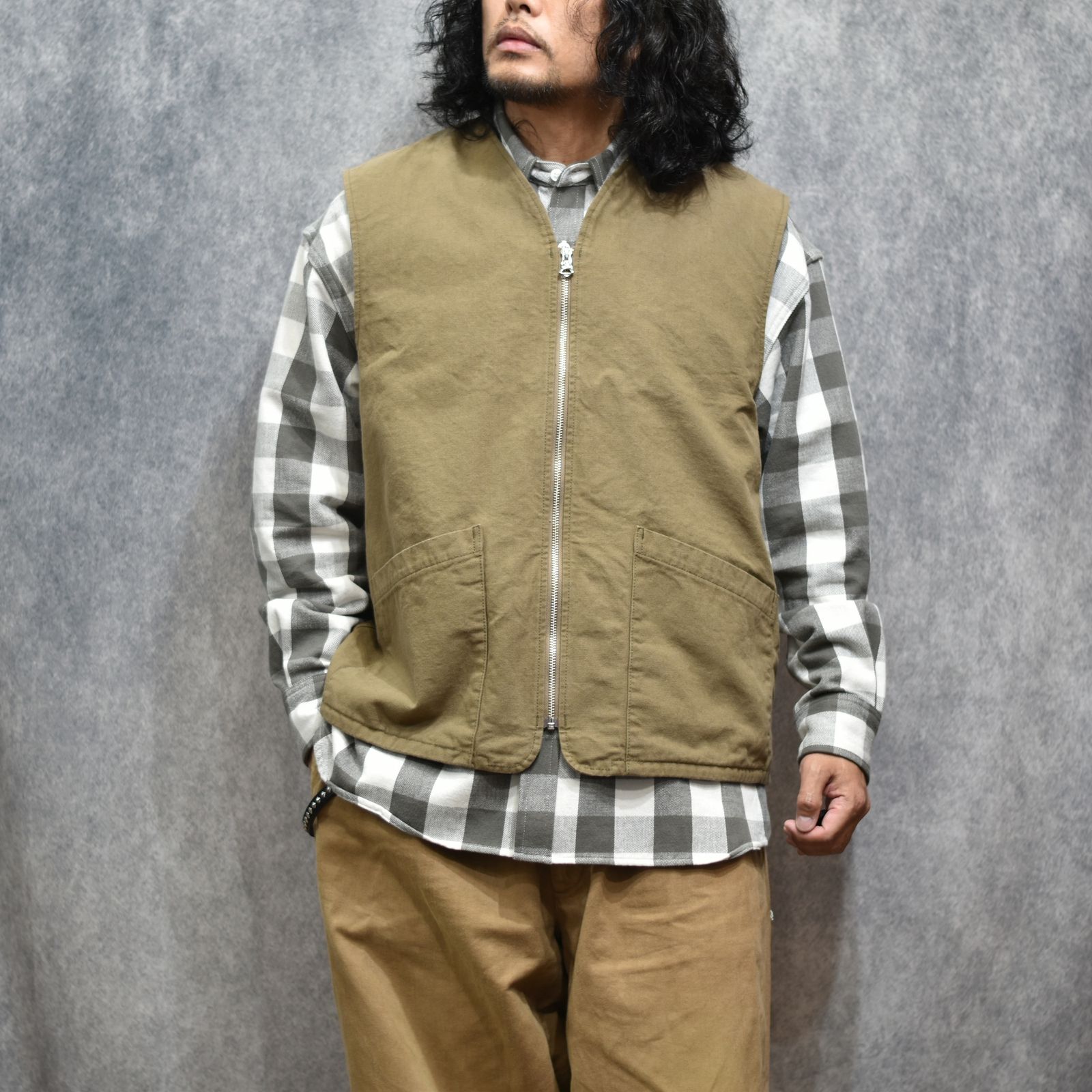 ZIP VEST (OLIVE)｜ジップベスト｜CL-26SS023