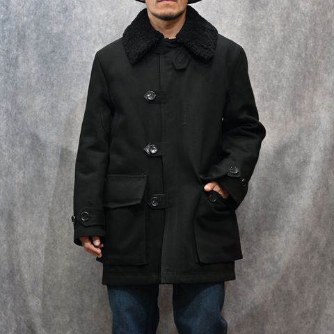 Mouton Collar Duck Military Haif CT （BLK）｜ムートンカラー ミリタリーハーフコート｜2511-9004