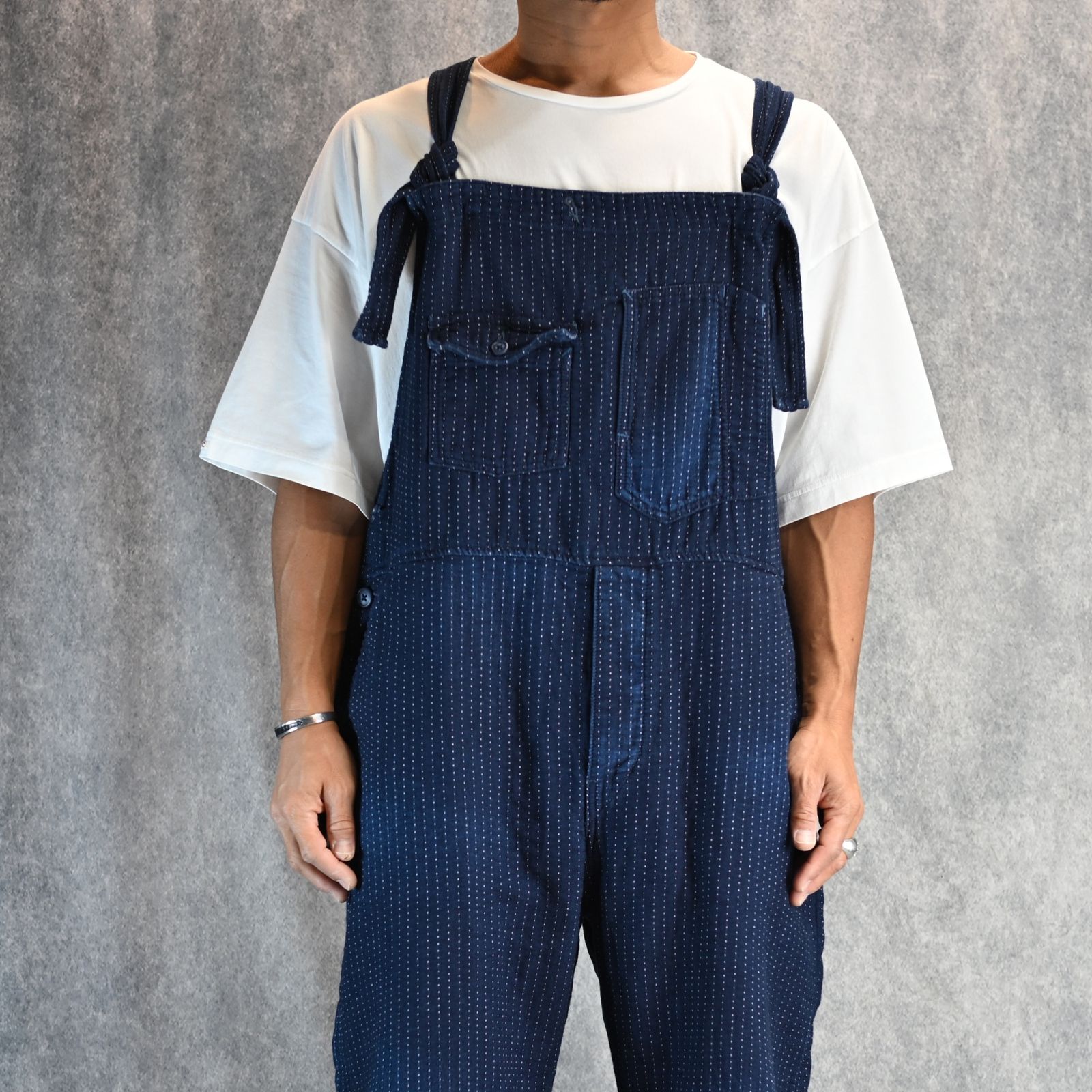 2023 ポータークラシック　オーバーオール　2XL SASHIKO STRIPE OVERALLS WATCH CHAIN ITEM（サシコ ストライプ