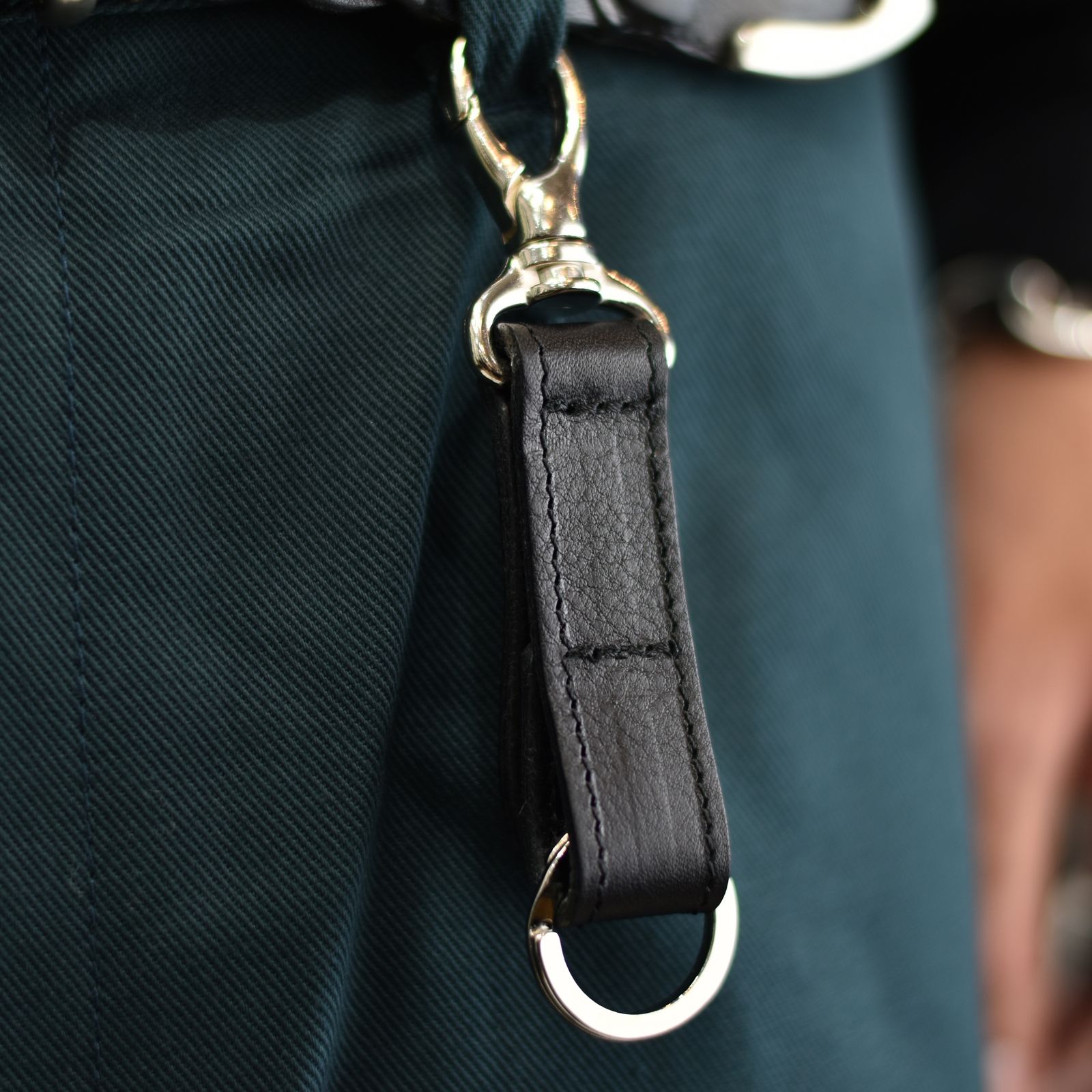 24SS【新品】☆CALEE：シルバー925　スターコンチョ　レザーキーリング CALEE - SILVER STAR CONCHO LEATHER KEY RING (BLACK