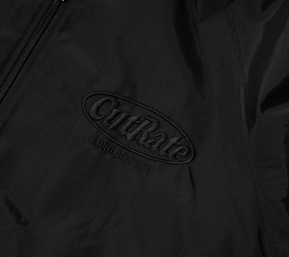 CUTRATE - CUTRATE LOGO EMBROIDERY REVERSIBLE BOA JACKET (BLACK