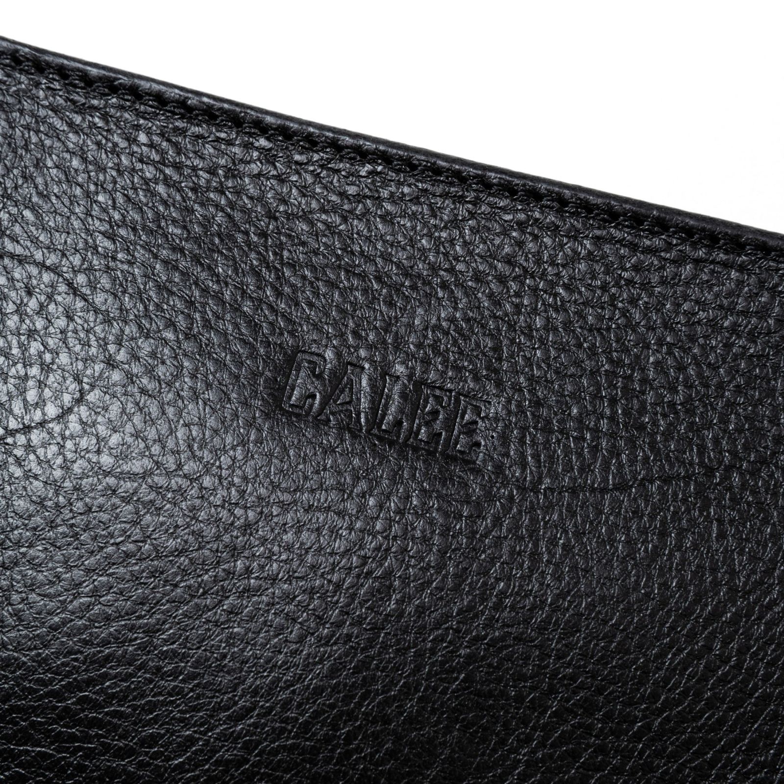STUDS LEATHER ZIP POUCH (BLACK) / スタッズ レザー ジップ付き ポーチ