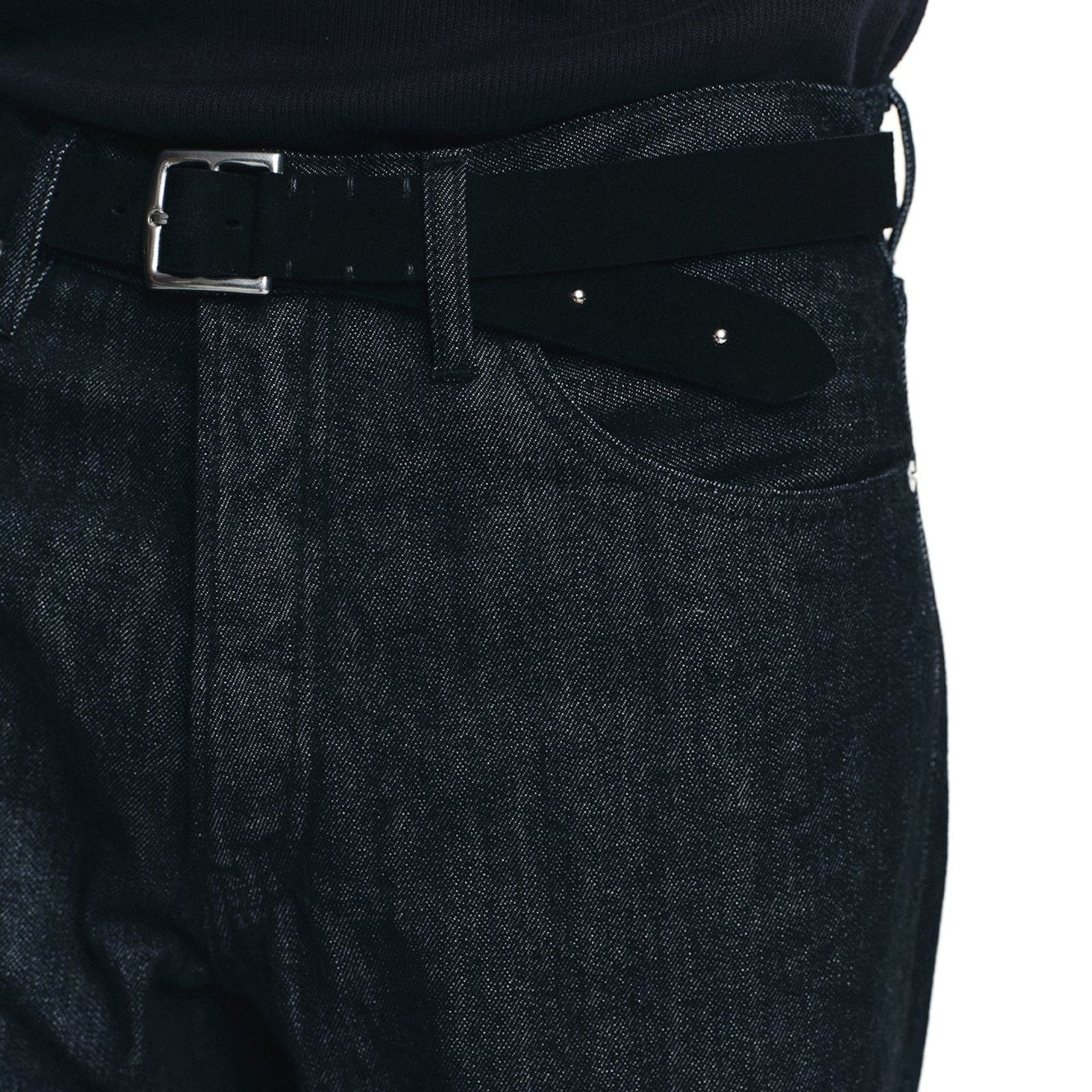 Thick Velour Blade-tip Studs Belt （BLK）｜ベロア 剣先スタッズ ベルト｜MDLBT001