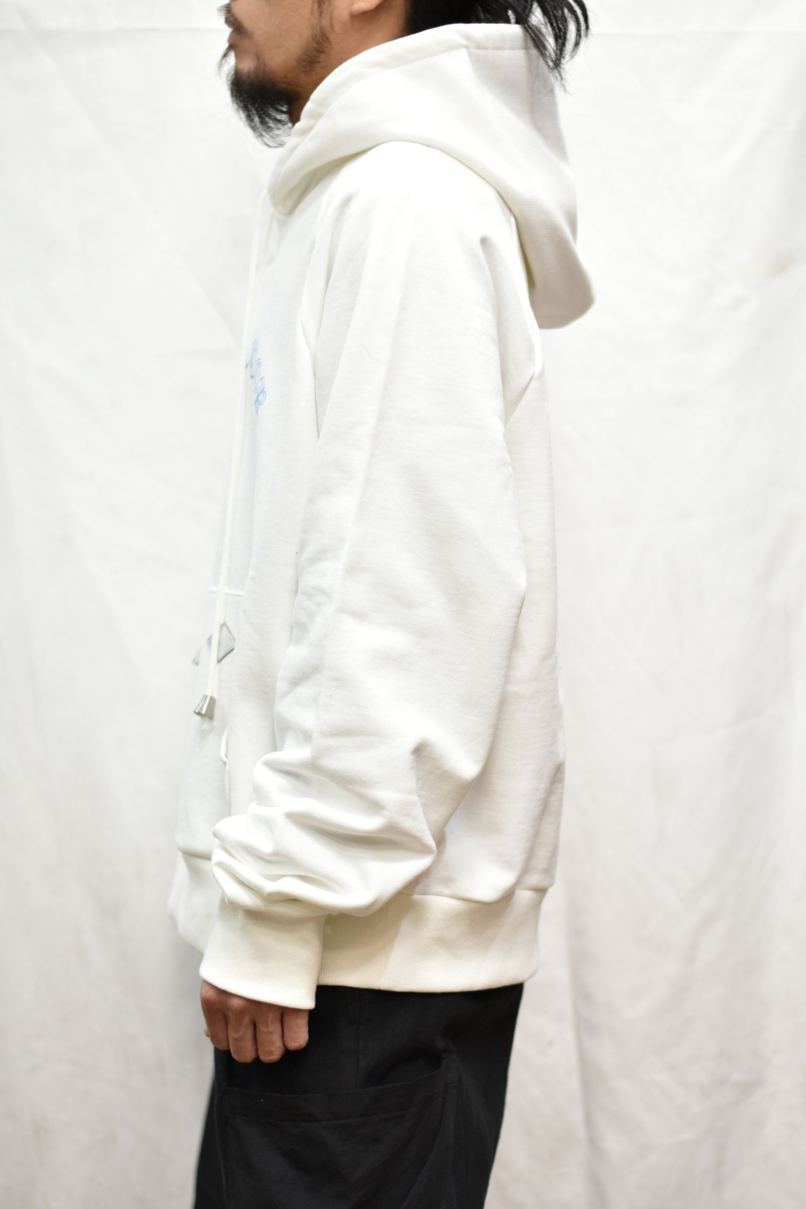COTTON HOODED SWEATER 'BRAIN (WHITE)