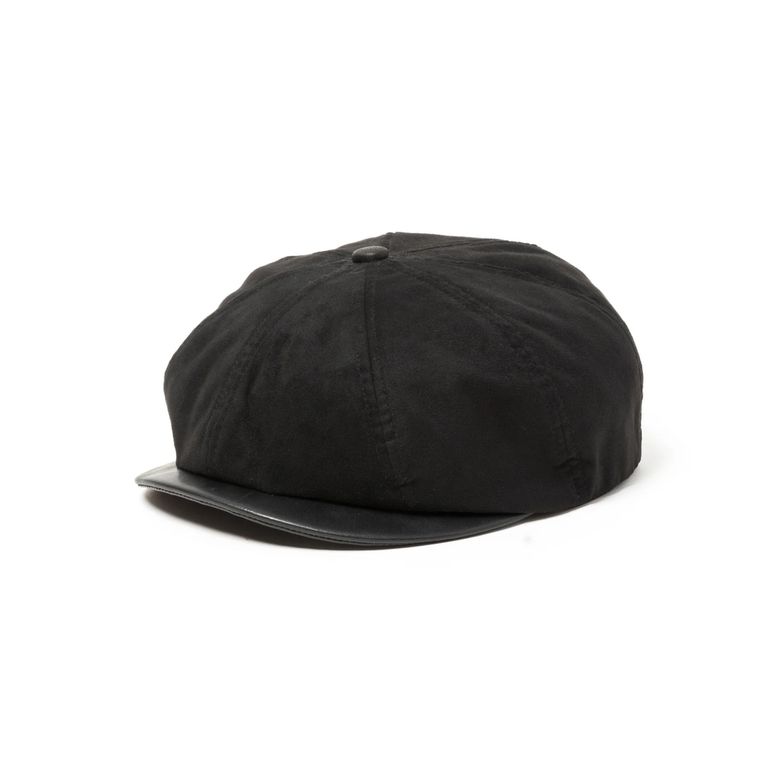 calee フェイクスエードキャスケット CALEE - FAUX SUEDE / COW LEATHER CAS (BLACK) / フェイク